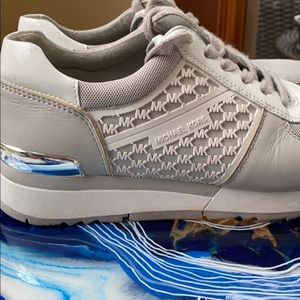 Michael Kors grey leather athletic shoes
